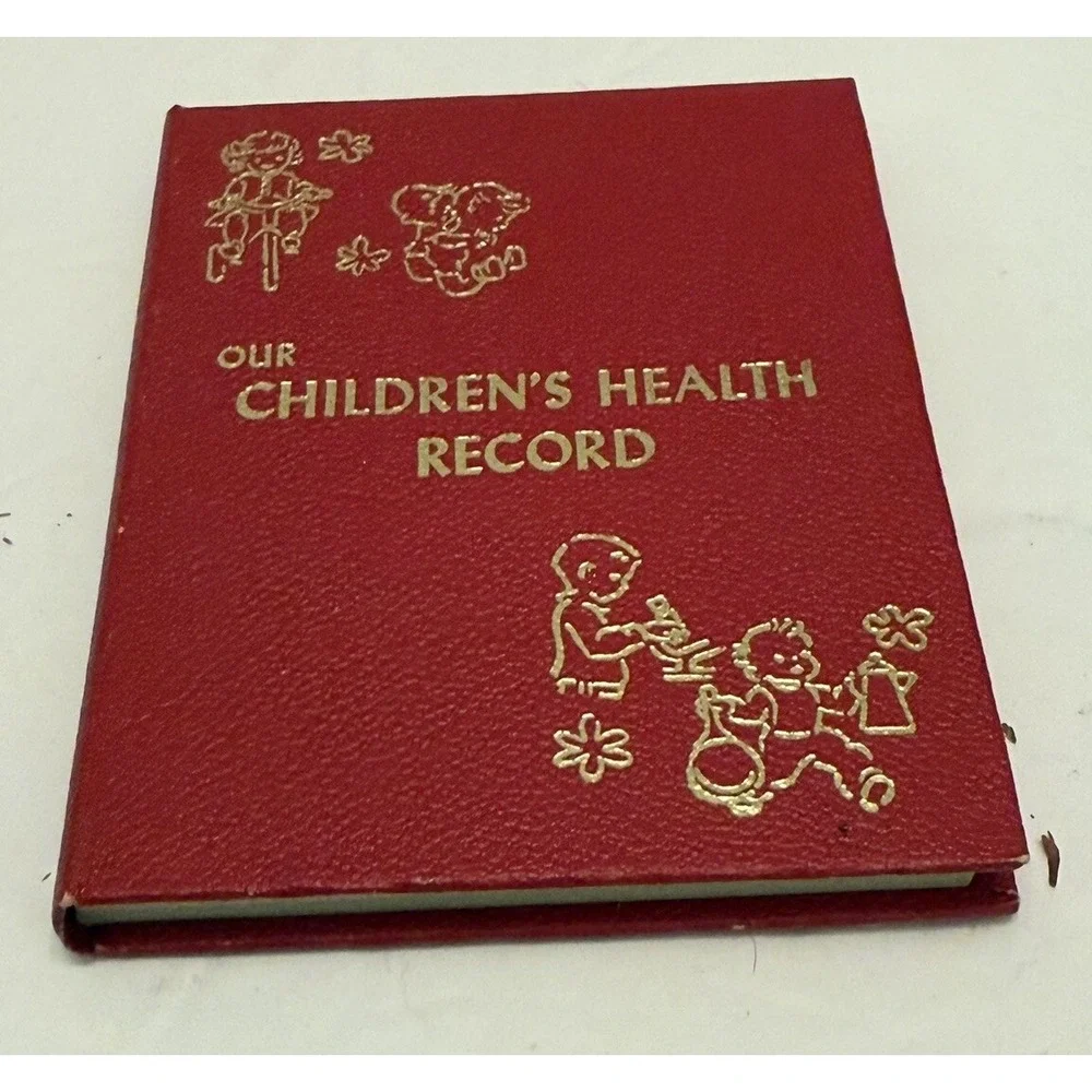 Vintage Our Children's Health Record (Log Book) Red‎ Hardcover-1961